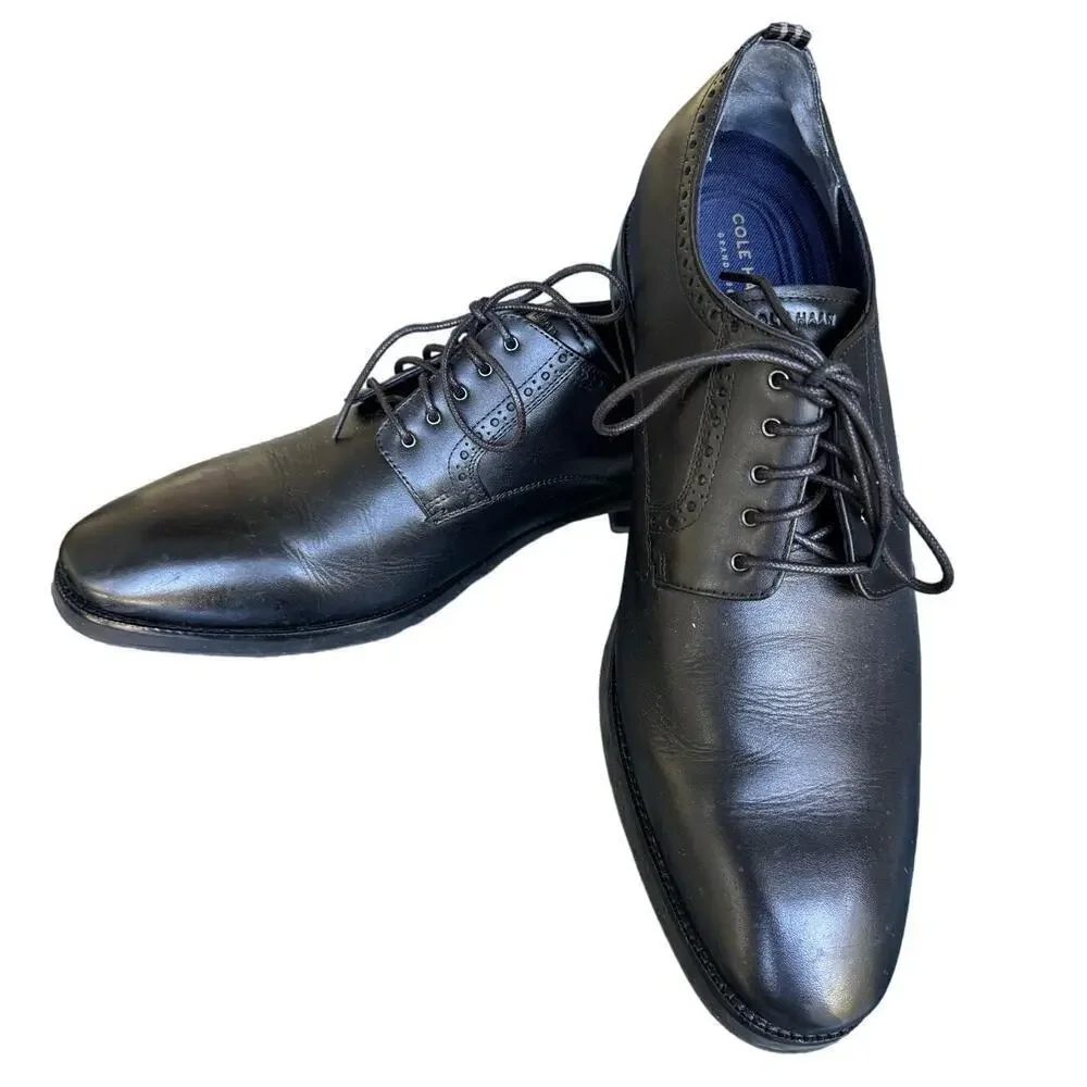 NWT - COLE HAAN Mens Black leather shoes, NEW W/ BOX, size 13